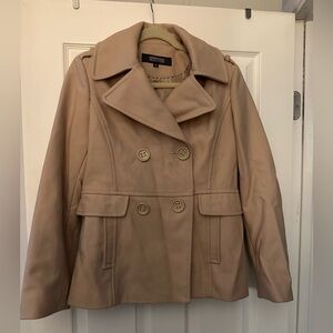 Kenneth Cole Classic Tan Pea Coat Size 8